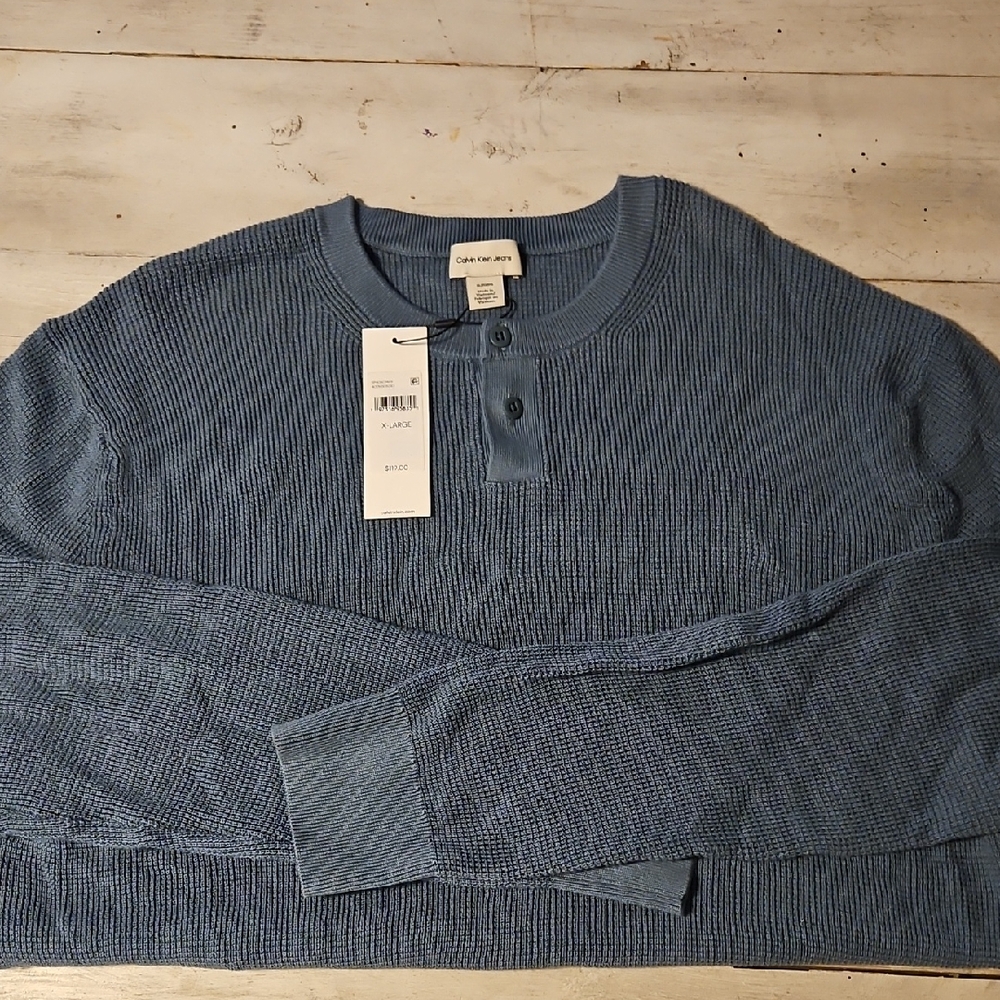 Calvin Klein Jeans Men's Blue Crewneck Sweater